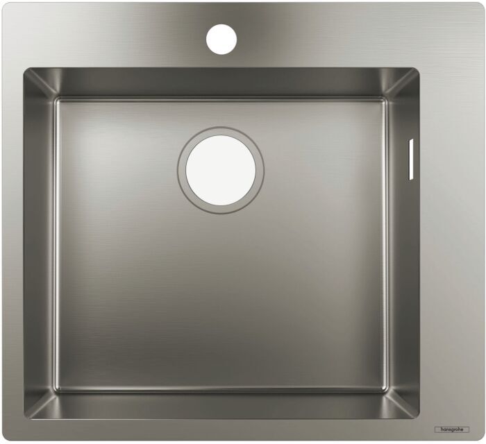 Hansgrohe S711-F450 Einbauspüle 43301800 edelstahl, 1 Hauptbecken, Hahnloch vorgebohrt