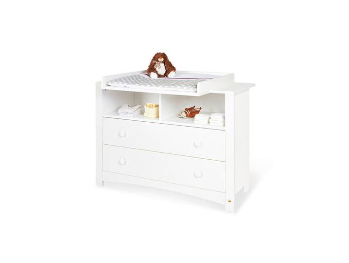 Pinolino Wickelkommode Pinolino Florentina, Weiß, Kunststoff, 2 Schublade(n) Schubladen, 130x101x57-77 cm, Babymöbel & Kindermöbel, Babyzimmer, Wickelkommoden & Zubehör, Wickelkommoden