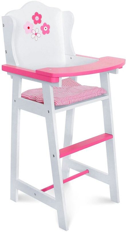 Puppenhochstuhl CHIC2000 "Fiori", rosa (weiß, rosa), Puppenmöbel, KinderB:26cm H:59cm T:26cm, Holz, Puppenhochstuhl, B:26cm H:59cm T:26cm