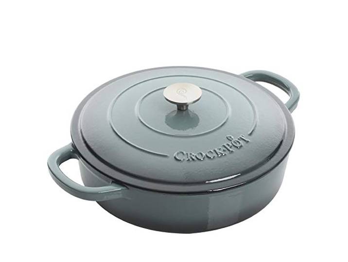 Crock-Pot 112001.02 Handwerker Schmortopf aus emailliertem Gusseisen, mit Deckel, Schiefergrau