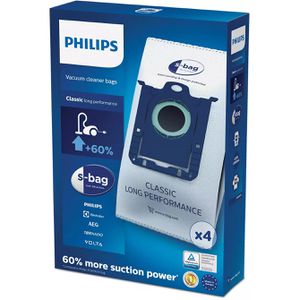 Philips Philips Staubsaugerbeutel s-bag FC8021/03, für Staubsauger  , AEG & Electrolux, 4 Stück