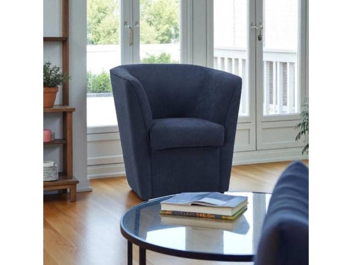 fauteuil moderne rembourré en tissu anti-taches bleu