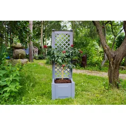 KHW Pflanzkasten klein mit Spalier 43 cm grau