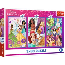 Puzzle - 3x80 - Prinzessinnenfreunde - Disney Princess Trefl 34884