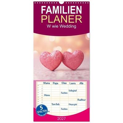 Familienplaner 2027 - W wie Wedding mit 5 Spalten (Wandkalender, 21 x 45 cm) CALVENDO
