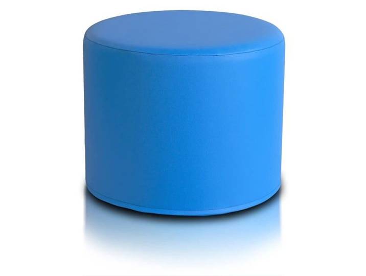Pouf Tabouret Roller Tabouret rembourré en cuir synthétique Ultra léger Housse amovible Bleu Clair E10 Ecopuf