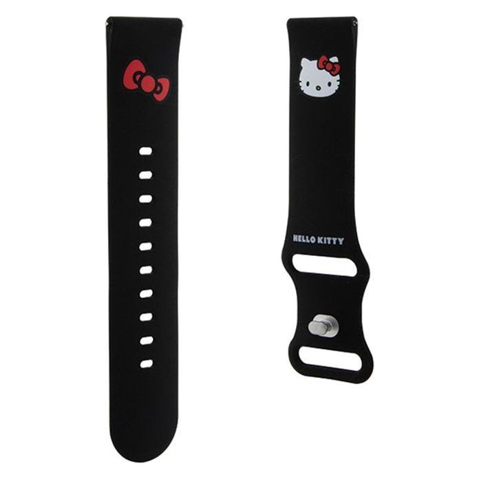 Hello Kitty Pasek Uniwersalny HKUWLSCHBLK Silicone Kitty Head czarny/black 22mm (22 mm, Edelstahl, Kunststoff, Silikon) (1696244904)