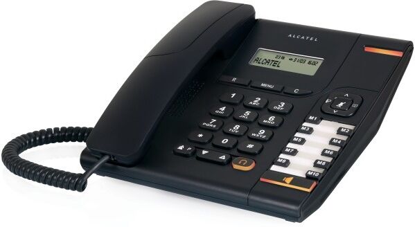 Alcatel Temporis 580 Noir Occasion Téléphone analogique professionnel d'occasion avec écran, fonction mains libres et prise casque. Contrôlé,