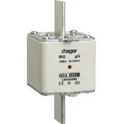 Hager LNH3400M6 NH-Sicherungseinsatz NH3 gG 690V 400A Kombimelder Grifflasche spannungsführend