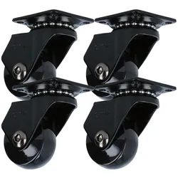 MS Beschläge 4er Set Kugelgelagert Möbelrolle Schwarz Kunststoffrolle 35mm Transportrolle