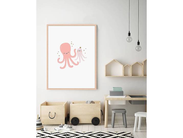 Tableau déco Octopus Family 63 x 83cm Multicolore