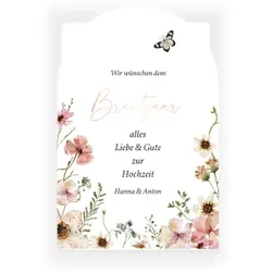 Grußkarte Hochzeit: Bloom in Weiß