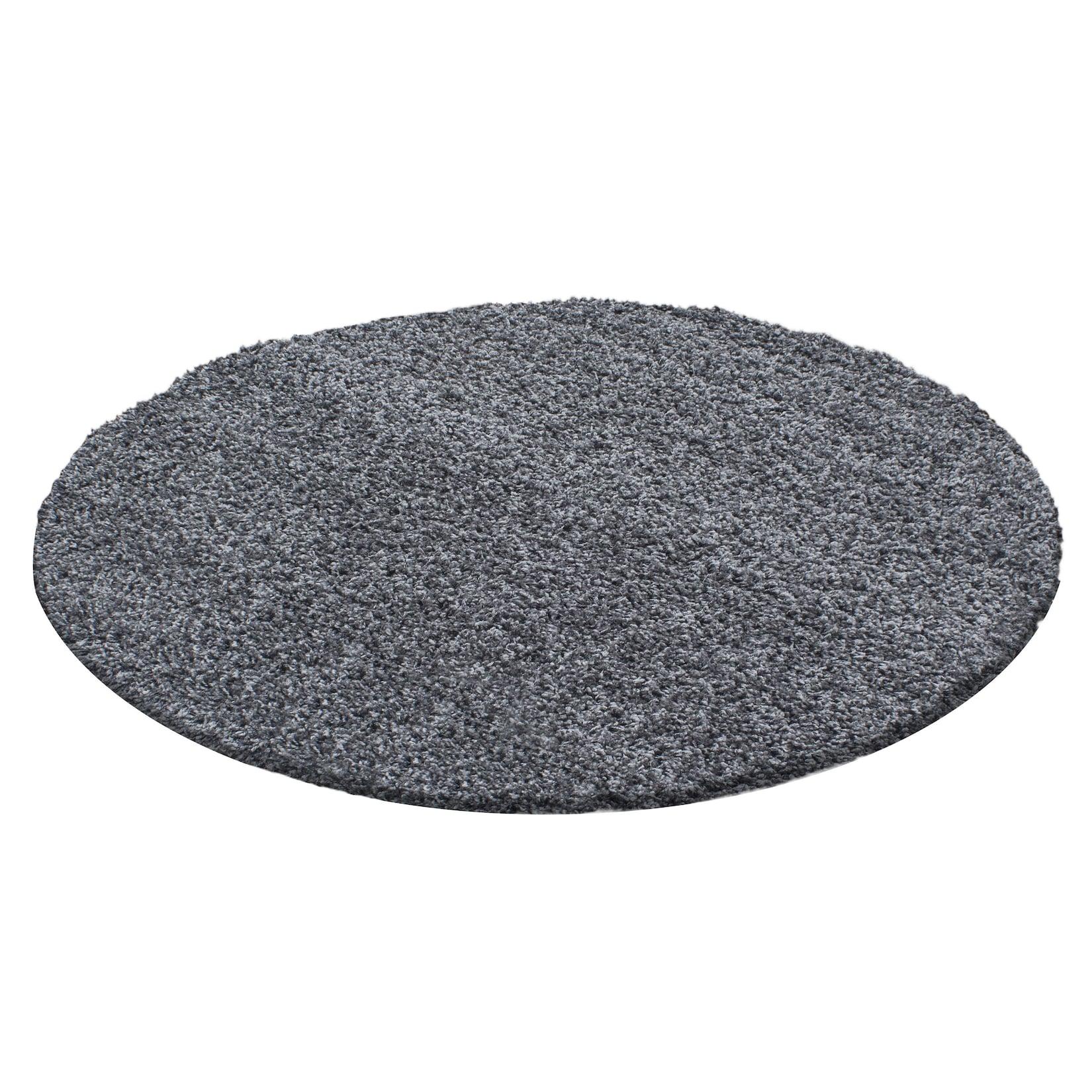 Hochflorteppich RHEIN, einfarbig, Grau, Ø 200 cm