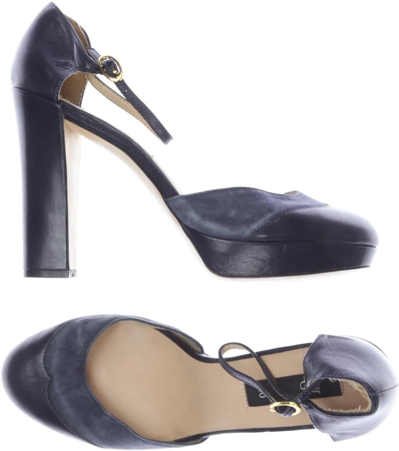 Mango Damen Pumps, Marineblau, Gr. EU 40, Leder - Second Hand