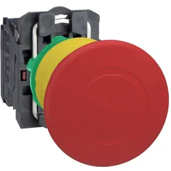 Schneider Electric XB5AT842 Not-Aus/Not-Halt-Schalter, Harmony XB5, Kunststoff, Zugentriegelung, 22mm, Pilz 40mm, 1Ö