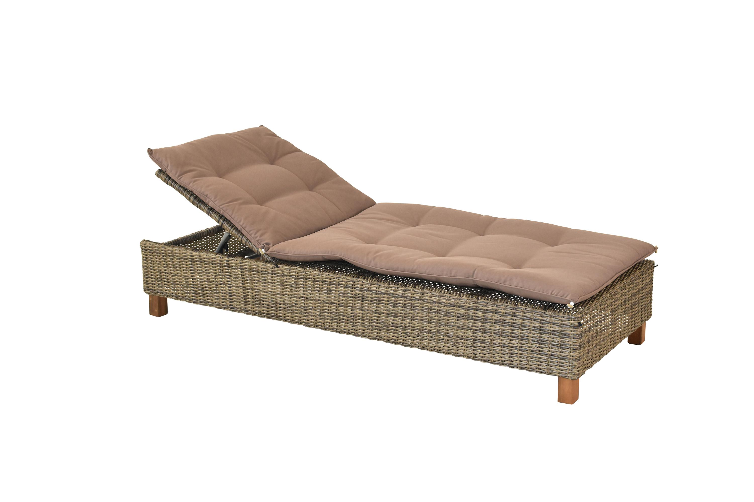 Merxx Gartenliege Toskana, inkl. Aufalge - Aluminium/Polyrattan