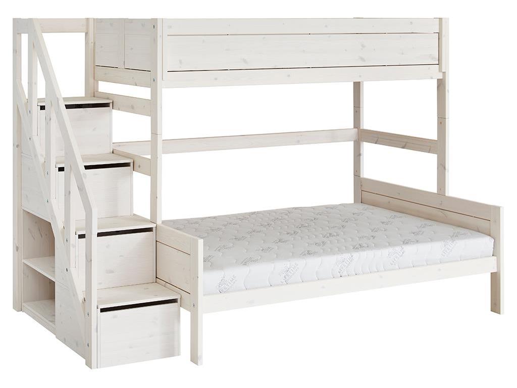 Lifetime Kidsrooms Etagenbett Family 90/140 mit Treppe inkl. Deluxe Lattenrost