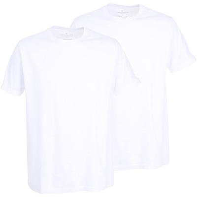 T-Shirt TOM TAILOR "Ohio", Herren, Gr. XL, weiß, Single Jersey, Obermaterial: 100% Baumwolle, unifarben, Basic, bequem hüftlang, Rundhals, Shirts T-Shirt, Kurzarm, Rundhalsausschnitt, basic, locker, elastisch, Baumwollmix