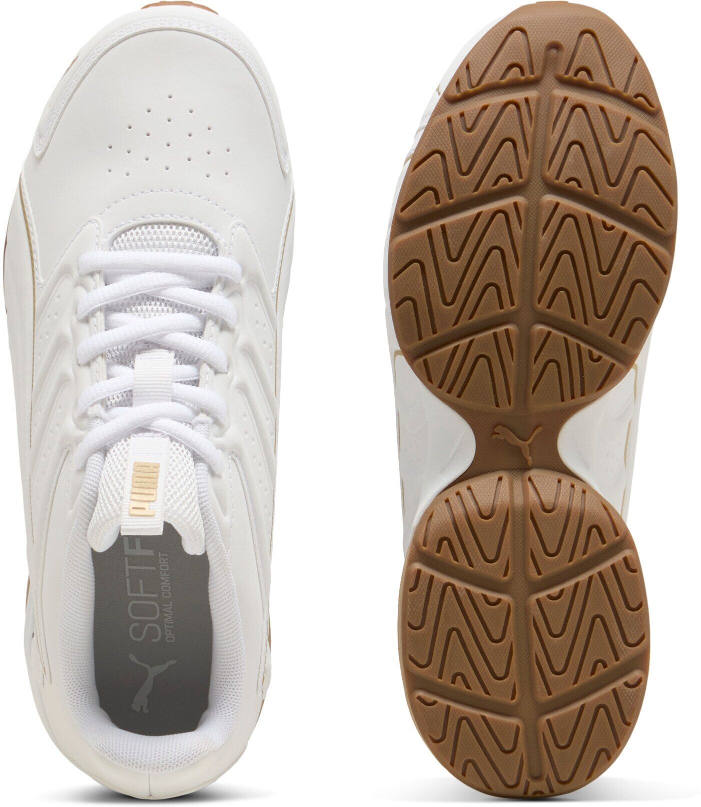 Sneaker PUMA "ELECTRO SL", Gr. 46, Textil, puma weiß, puma gold, Synthetik, Schuhe Sneaker, mit SOFTFOAM+ Dämpfung, leicht profiliert, aus Synthetik puma weiß, puma gold 46, Textil