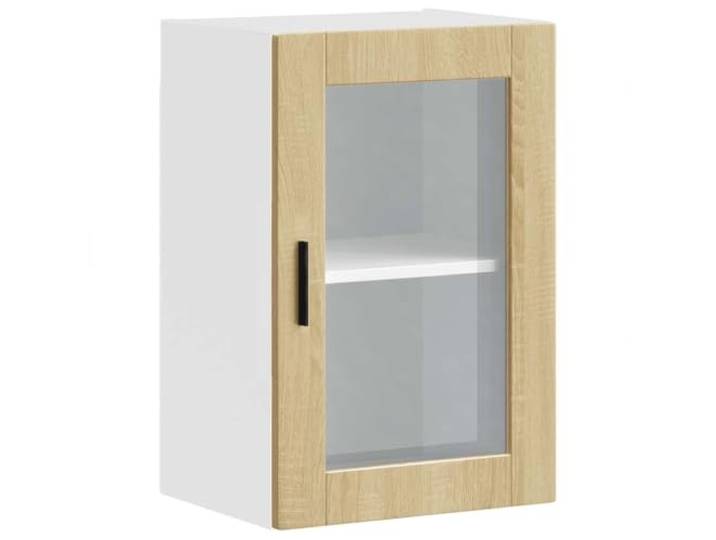 GPWERSDF Küchen-Hängeschrank mit Glastür Sonoma-Eiche Holzwerkstoff, Wandmontage, Viel Stauraum, Pflegeleicht, Feuchtigkeitsbeständig