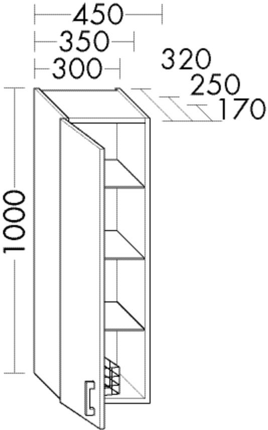 Burgbad Hängeschrank System 30 Preisgruppe 4 Sana 1000x450x170 Eiche Tabak, OSBS045RF6333 OSBS045RF6333