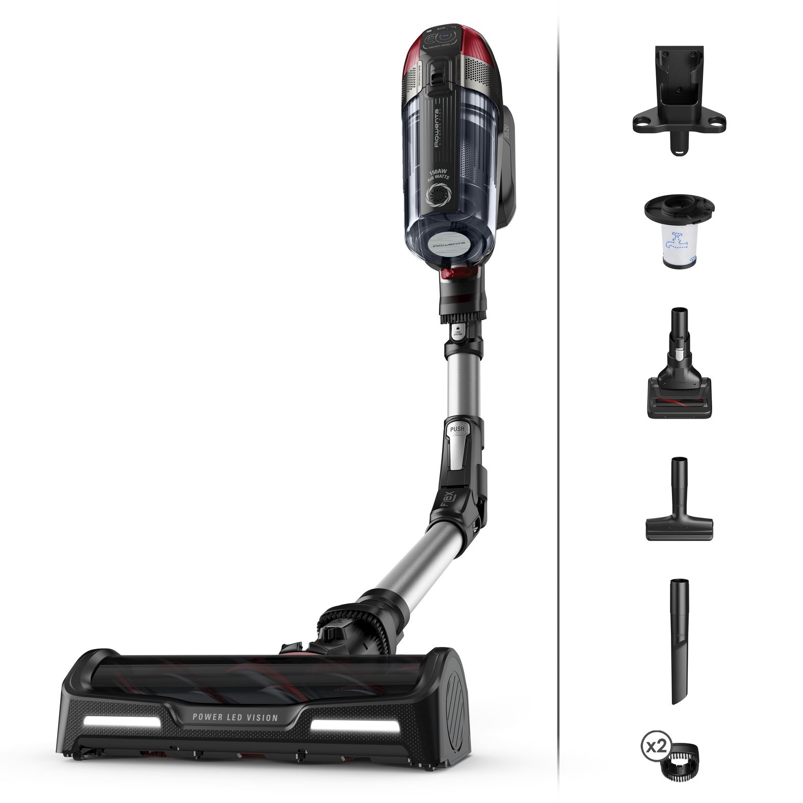 Rowenta RH98A7 X-Force Flex 12.60 Animal Handstaubsauger Beutellos bis 45 min Laufzeit 25,2 V (Rot, Grau) RH98A7WO