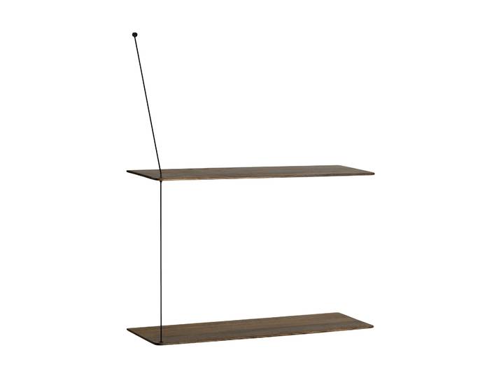 Woud Etagère Stedge Chêne fumé-noir, 2 étagères, 60 cm