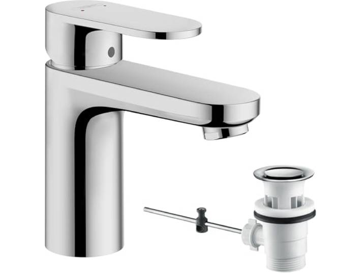 hansgrohe Vernis Blend ééngreeps wastafelmengkraan 100 met pop-up trekwaste chroom, 71551000