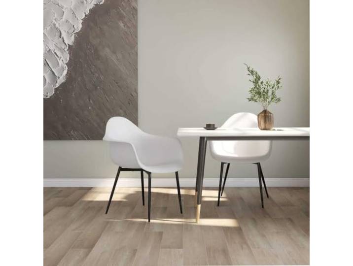 Xolmizyn Esszimmerstühle 2 STK. Weiß PP - Minimalistisches Design Ergonomisch geschwungene Rückenlehne, Robustes Gestell, Pflegeleichtes Material