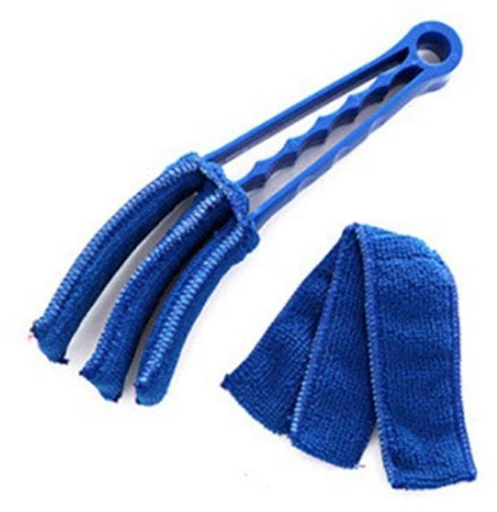 Dripio Reinigingsborstel voor jaloezieën, 3 bladen, microvezel, blauw