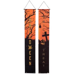 EUROPALMS Halloween Banner, Geisterhaus, 2er-Set, 30x180cm