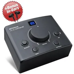 PreSonus Micro Station BT Monitor-Controller + Bonus In-Ear Kopfhörer, Mischpult, Schwarz