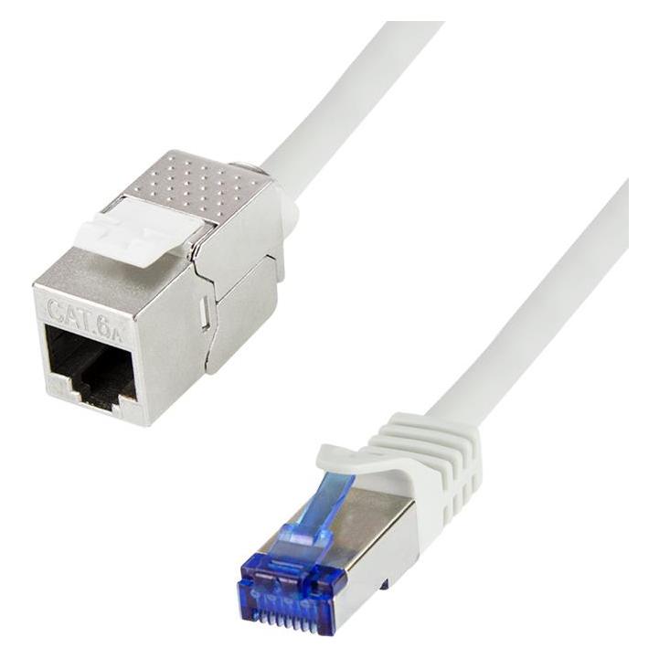 LogiLink Konsolidierungspunkt-Patchkabel, Kat.6A, 2,0 m S/FTP, hellgrau (RAL7035), Anschluss: RJ45 Stecker (S/FTP, CAT6a, 2 m) (CC5052S)