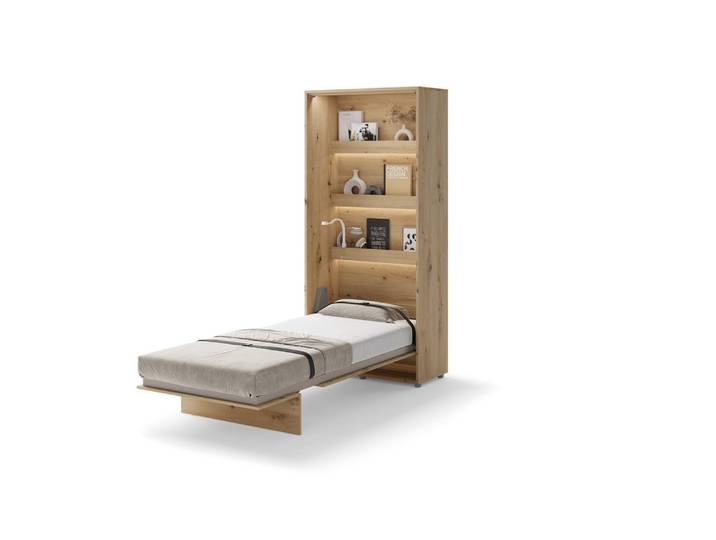 Friderik-EU Schrankbett Vertikal mit Matratze und mit LED-Beleuchtung, Bed Concept BC-03