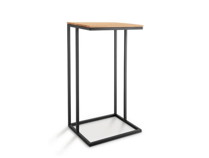 Linea Natura Beistelltisch, Schwarz, Eiche, Holz, Metall, Asteiche, massiv, rechteckig, eckig, 30x70x40 cm, einfacher Aufbau, individuell kombinierbar, Wohnzimmer, Wohnzimmertische, Beistelltische, Beistelltische Metall