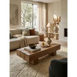 Couchtisch aus Massivholz – Landhausstil für das Wohnzimmer, Akazie 45x120x30 cm