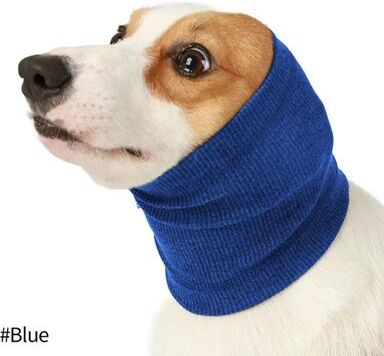 Uplift Picks Dog Noise Canceling Scarf Anxiety Relief Ear Cover Grooming Head Wrap blue large
