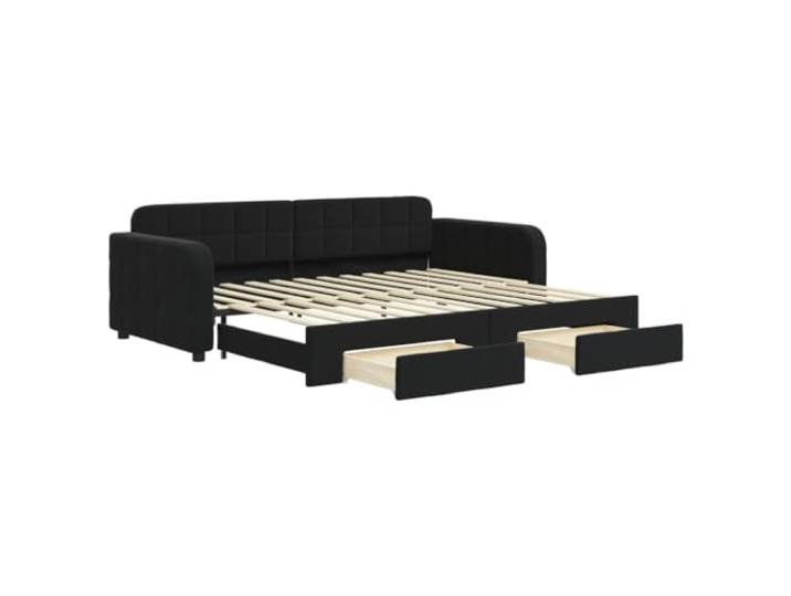 vidaXL Tagesbett Ausziehbar mit Schubladen Schwarz 90x200 cm Samt