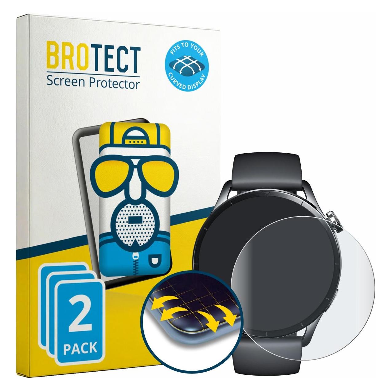 Brotect Fullscreen für Xiaomi Watch S5 Schutzfolie Displayschutz Folie Matt Entspiegelungsfolie (5663529)