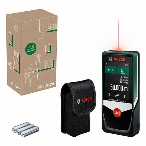 Bosch Home and Garden AdvancedDistance 50C Laser-Entfernungsmesser Bluetooth, Touchscreen 50m