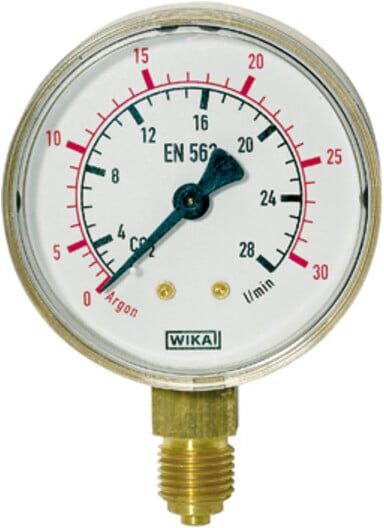 Riegler Manometer Sauerstoff, G 1/4 radial unten, 0 - 20/40 bar, Ã˜ 63 mm (402)