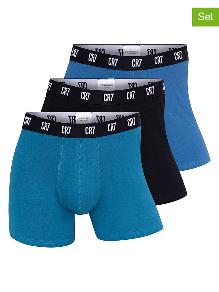 CR7 3er-Set: Boxershorts in Schwarz/ Blau - S