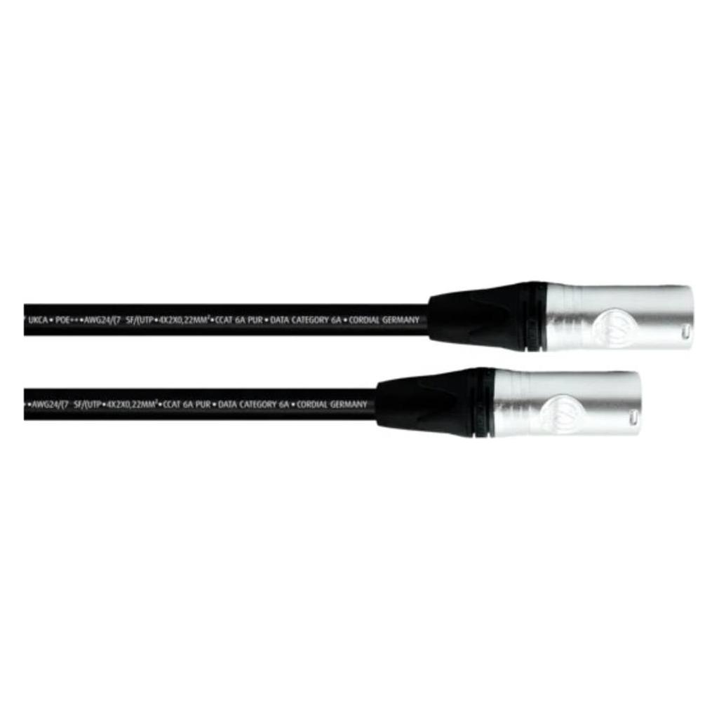 Cordial 15622 RJ45 Netzwerkkabel, Patchkabel CAT 6a SF/UTP 5.00 m Schwarz PUR-Ma (SF/UTP, CAT6a, 5 m) (15622)