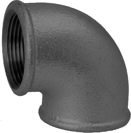 Schmidt, Hermann Coude en fonte malléable Hermann Schmidt DN 25, 1" 90°, filetage intérieur, noir