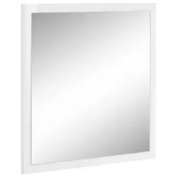 Dmora Spiegel Rino, Badezimmerspiegel, 100% Made in Italy, cm 60x2h60, glänzend weiß