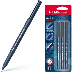 3 Fineliner F-15 schwarz blau rot 0,6mm Feinliner Set Schreiben Zeichnen Schule
