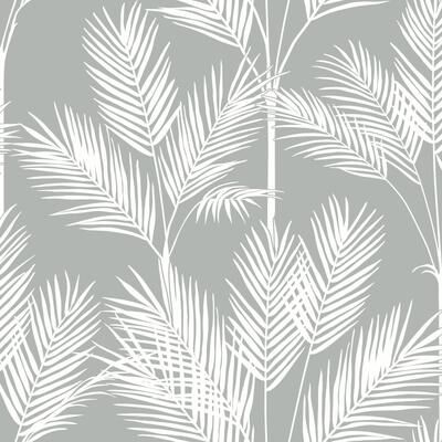 Inspired by Color King Palm Silhouette Grey Wallpaper