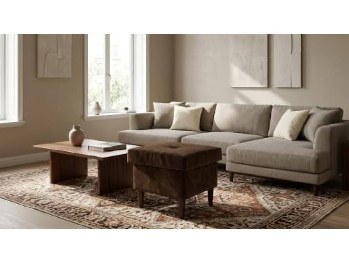 Family Meble Polsterhocker Ari Royal Aura – Fußhocker mit Stoff-Bezug und Stauraum – Hellbeige · Royal 6