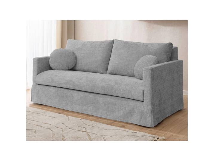 P & B 3-Sitzer-Bezug Paphos, Hellgrau, Uni, 195x89x95 cm,