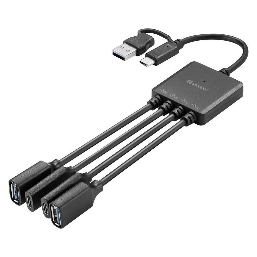 Sandberg USB-C/A to 2A+2C Splitter (USB-C, 4 Ports) (136-81)